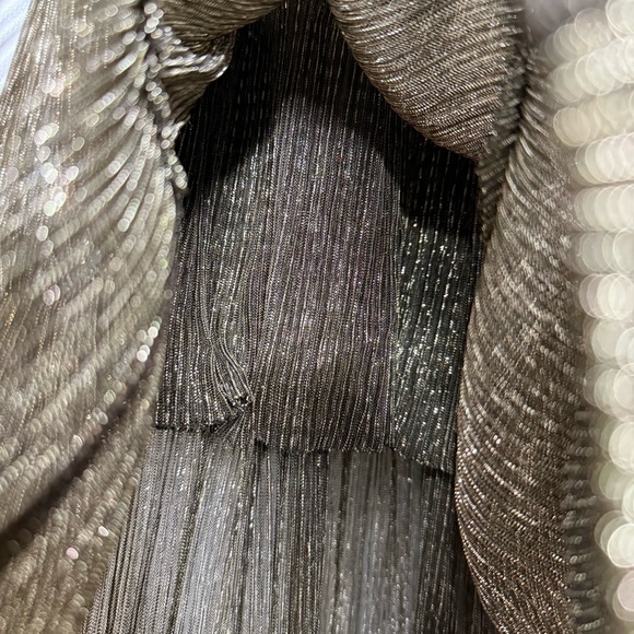 Sabina Musayev - Helena Metallic Tiered Maxi Dress in Gold size xsmall - Picture 7 of 11